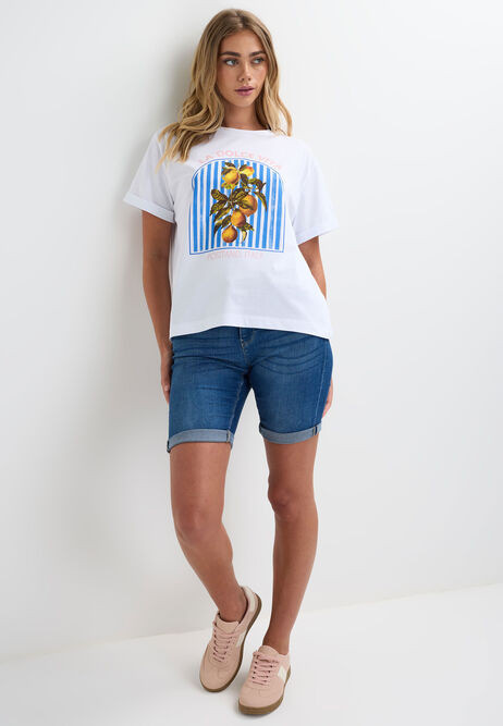 Womens White La Dolce Vita Cotton T-Shirt
