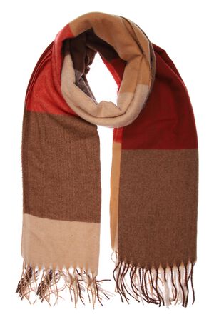 Womens Brown and Dark Red Scarf
