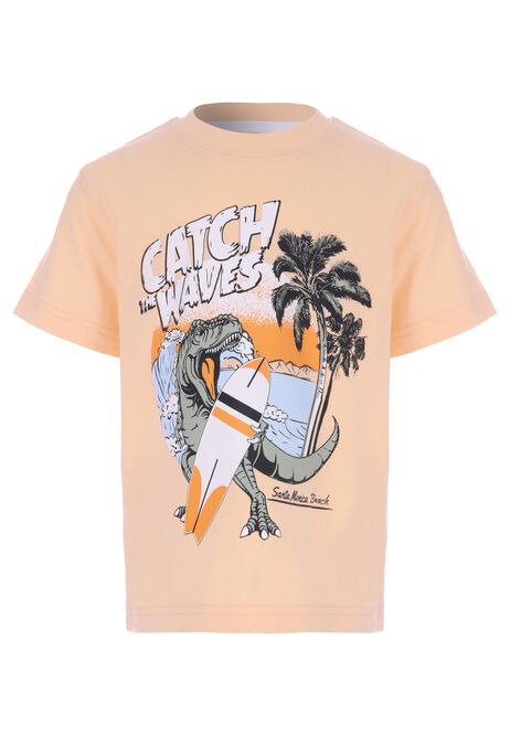 Younger Boys Light Orange Dinosaur T-shirt