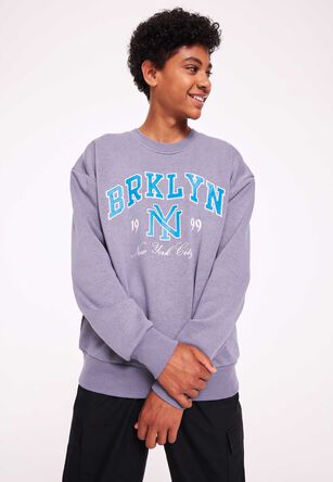 Older Boys Grey NY Oversized Sweatshirt
