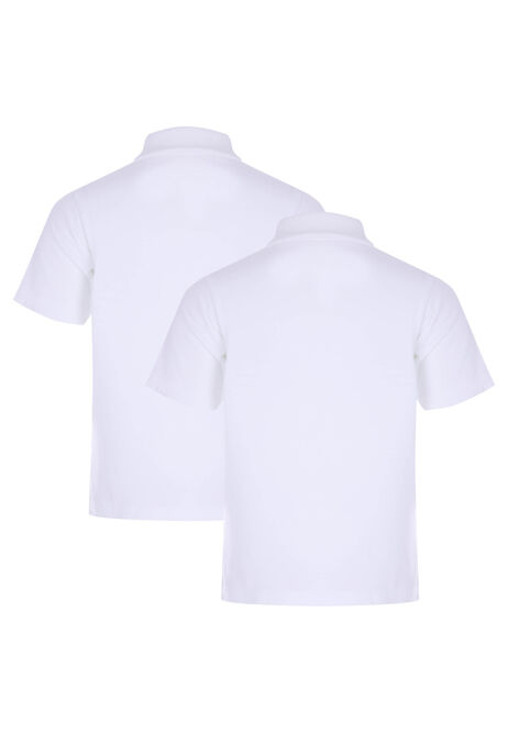 Older Boys White 2pk Polo Shirts