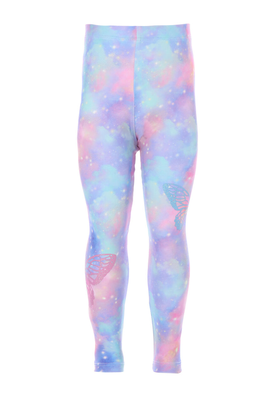 Younger Girls Pink Butterfly Active Leggings