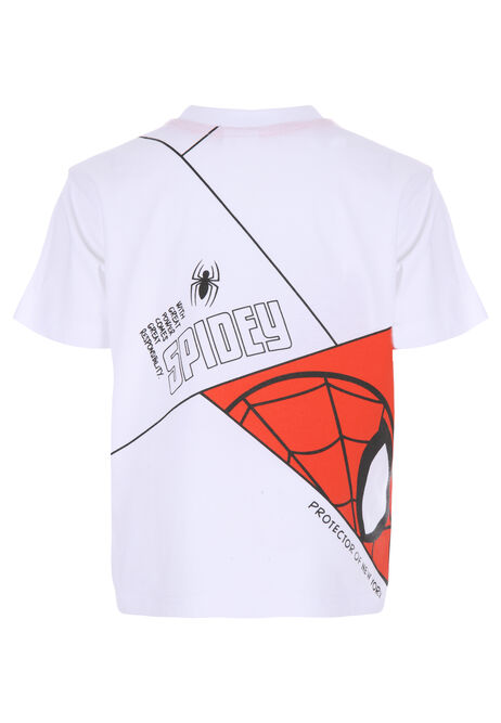 Younger Boys White Spiderman T-Shirt