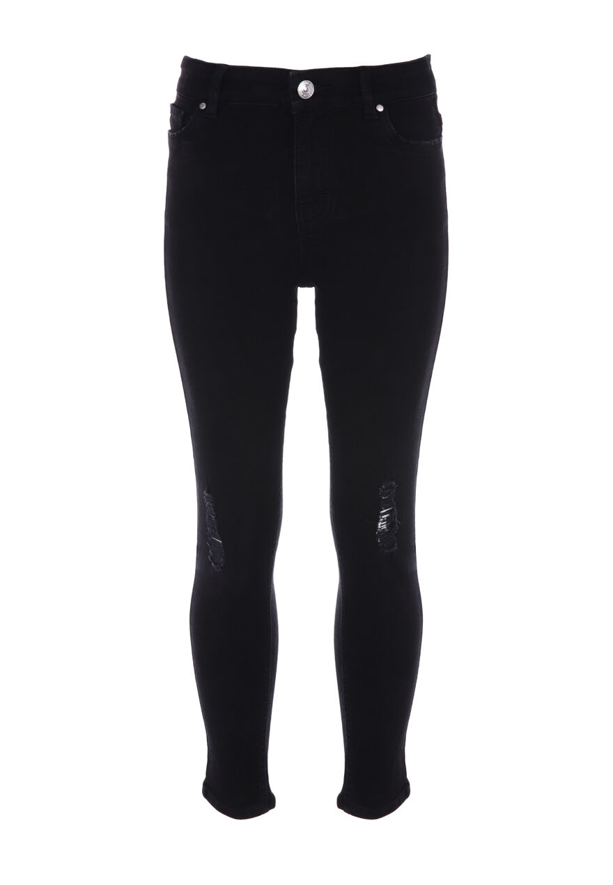 Older Girls Black Ripped Skinny Jeans Peacocks