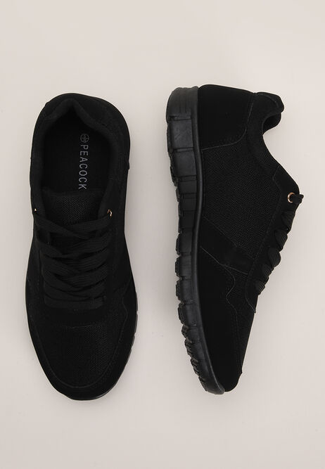 Womens Black Knitted Runner Trainers
