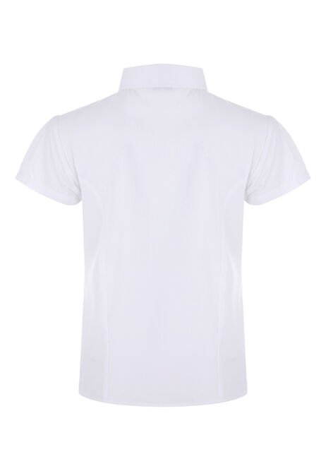 Girls White Short Sleeve Blouse
