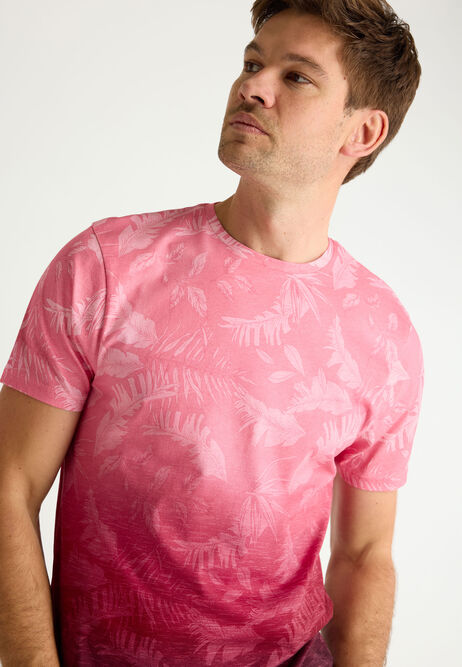 Mens Coral Faded Floral T-shirt