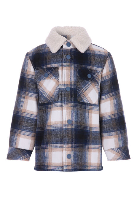 Younger Boys Blue Check Shacket 