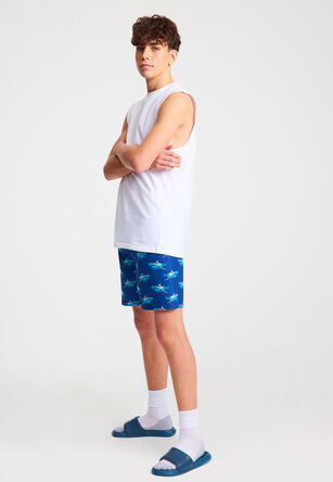 Older Boy Blue Shark Swim Shorts