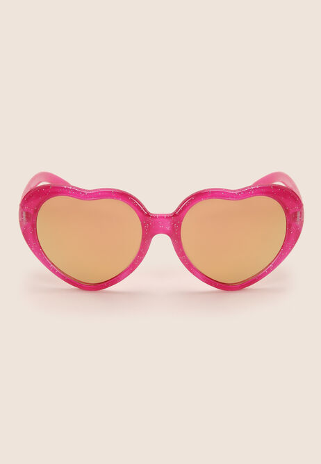 Girls Pink Heart Shaped Sunglasses