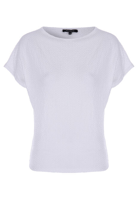 Womens White Textured T-Shirt | Peacocks