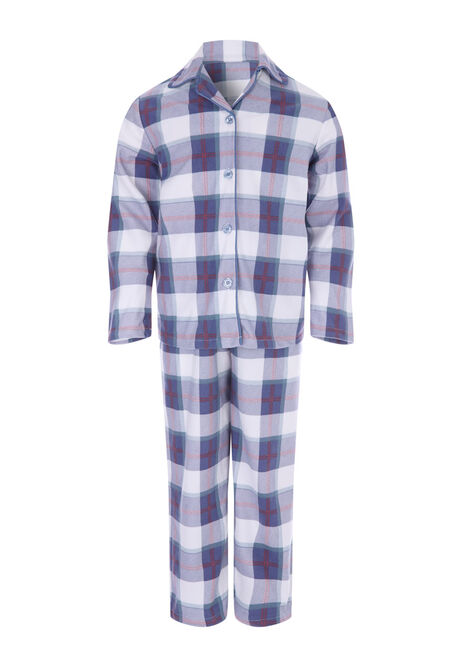Girls Blue & Red Check Pyjamas