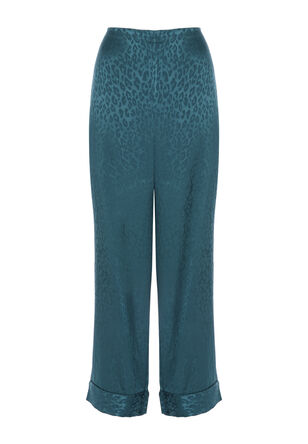 Womens Green Leopard Pyjama Trousers 