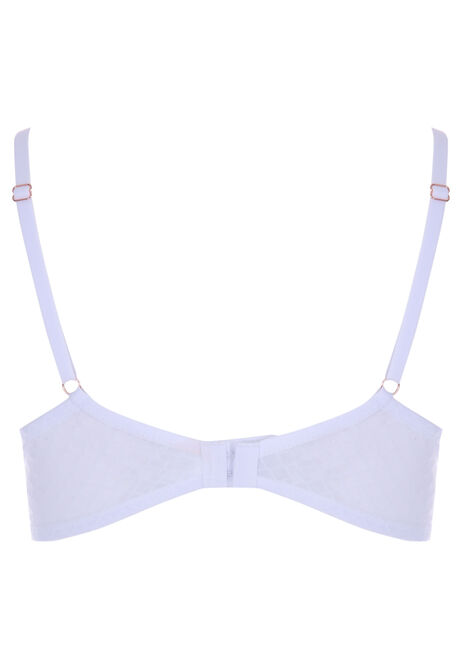 Womens White Check Naomi Non-Padded Bra (B-DD)