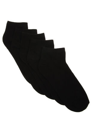 Boys 5pk Black Trainer Socks