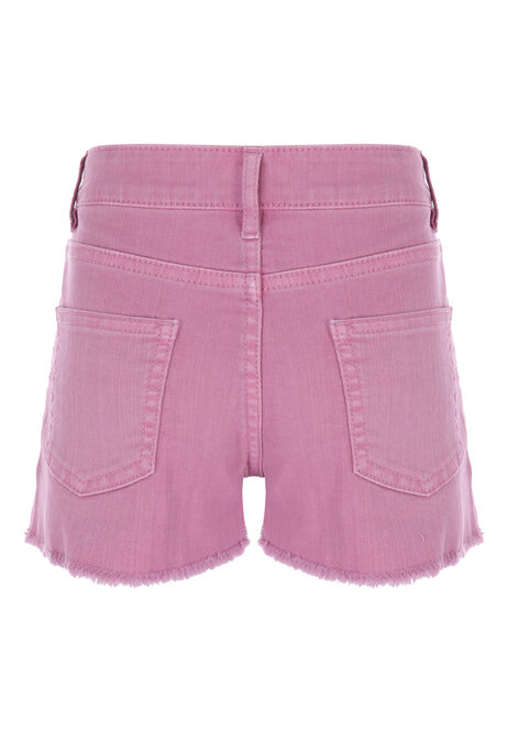 Older Girls Pink Distressed Denim Shorts