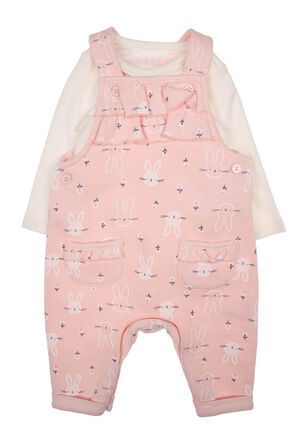 Baby Girl Pink Bunny Dungaree Set