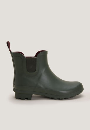 Womens Khaki Plain Short Wellie Boots