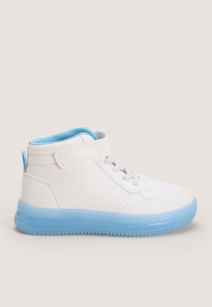 Younger Boy White High Top Light Up Trainers