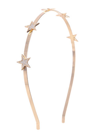 Womens Gold Glitter Star Headband 