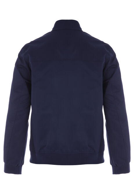 Mens Navy Plain Harrington Jacket