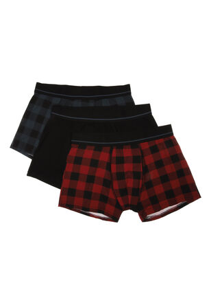 Mens 3pk Red Check Trunk Boxers