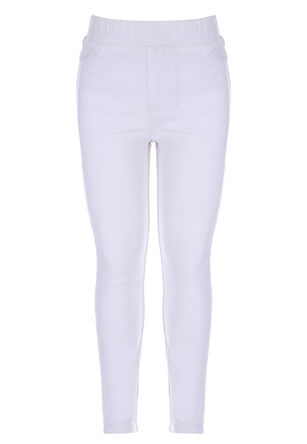 Younger Girls White Jeggings