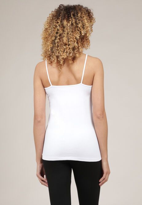 Womens White Stretch Camisole Vest