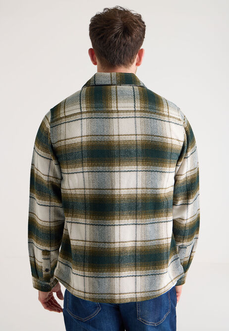 Mens Grey Check Shirt Jacket