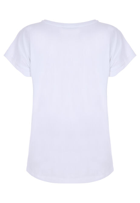 Womens White Broderie T-shirt