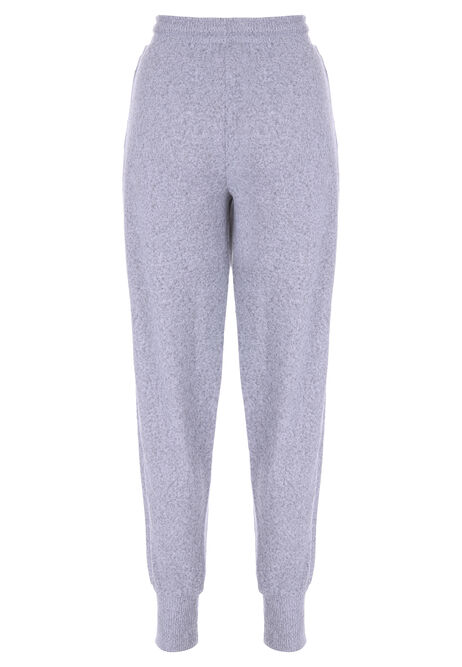 Womens Grey Rib Pyjama Bottoms 