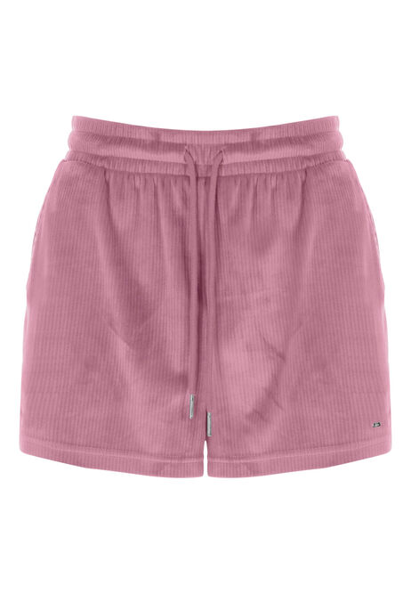 Womens Pink Velour Pyjama Shorts