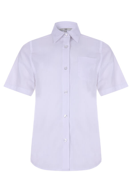 Older Girls Plain White Short Sleeve School Blouse