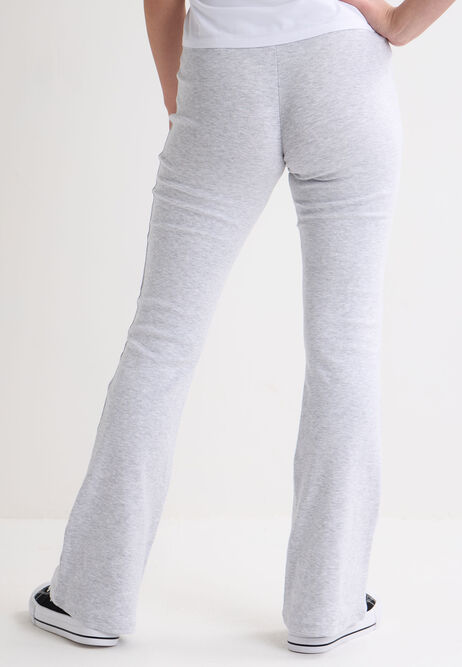 Older Girls Grey Marl Ribbed Bootcut Leggings
