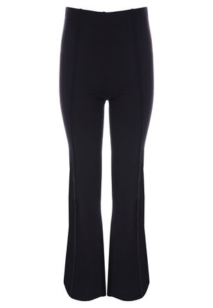 Older Girls Black Plain Flare Leggings