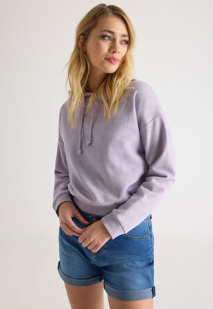 Womens Lilac Marl Pullover Hoody