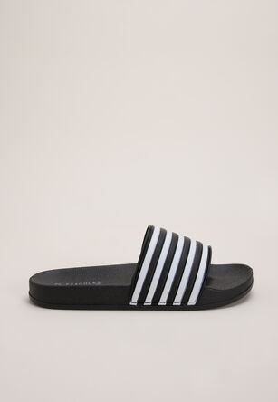 Older Boys Black Stripe Slider Sandals