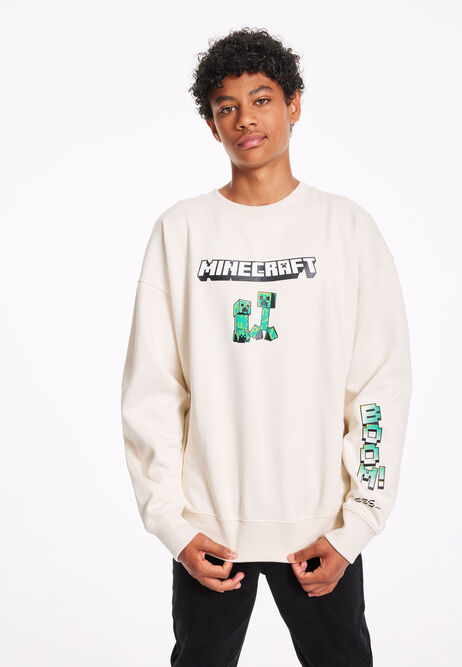 Older Boys Ecru Minecraft Sweatshirt