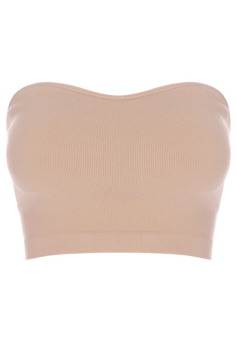 Womens Nude Seamfree Wireless Bandeau Bra