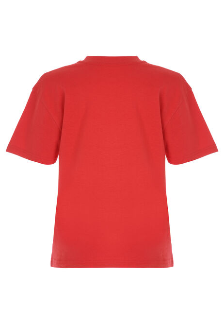 Older Boy Red Basic T-Shirt