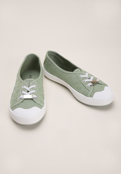Womens Sage Embroidery Casual Lace up Trainers