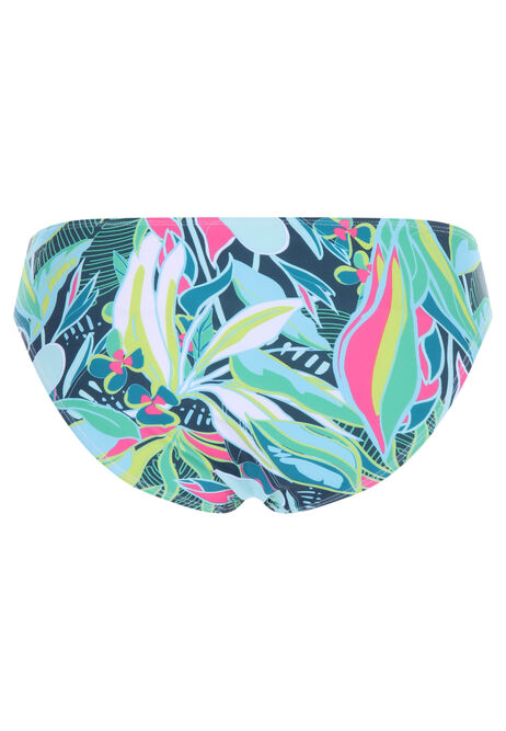 Womens Lime Tropical Floral Print Bikini Briefs