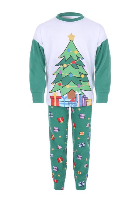 Boys Green Christmas Tree Novelty Pyjama Set