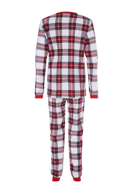 Kids Cream & Red Wincy Check Family Christmas Pyjama Set