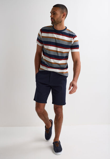 Mens Navy Plain Chino Shorts