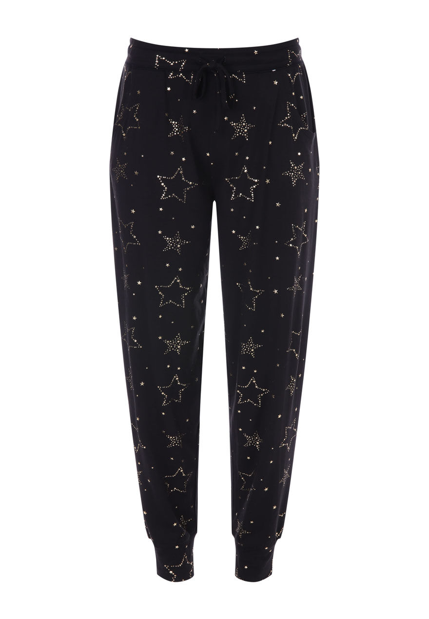 Womens Black Star Soft Touch Bottoms | Peacocks