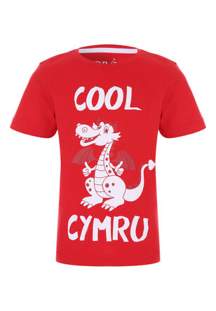 Younger Boys Red Cool Cymru T-Shirt Wales