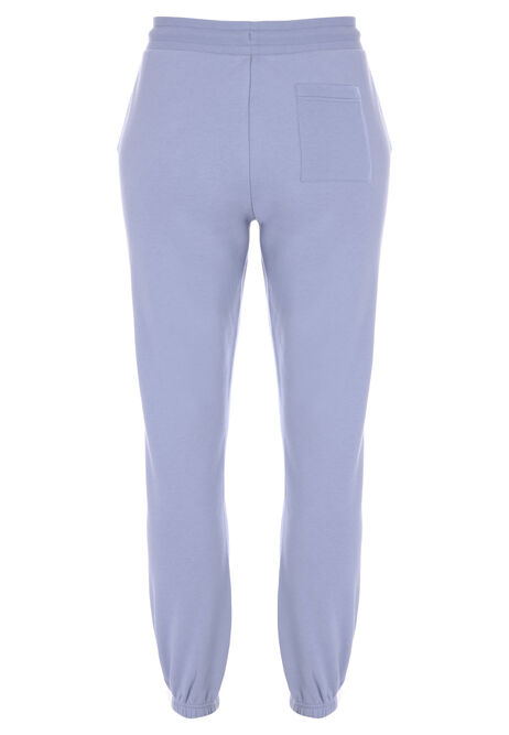 Womens Light Blue Cuffed Joggers with Elastic Trims