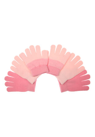 Younger Girs Pink 3 Pack Magic Gloves