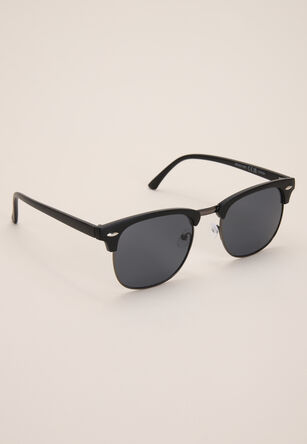 Mens Black Plain Master Retro Sunglasses